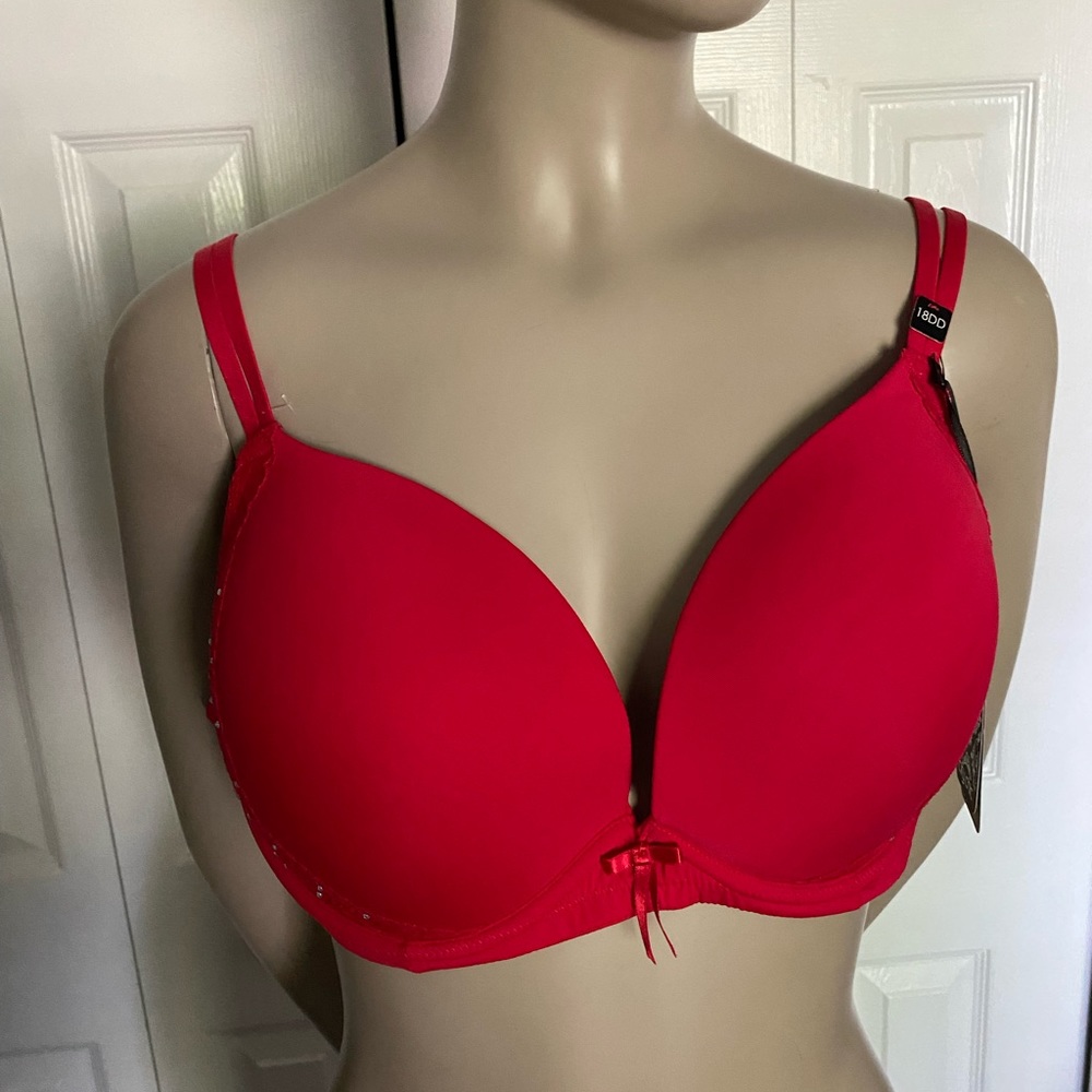 City Chic Boudoir Push Up Red Bra Size 40DD